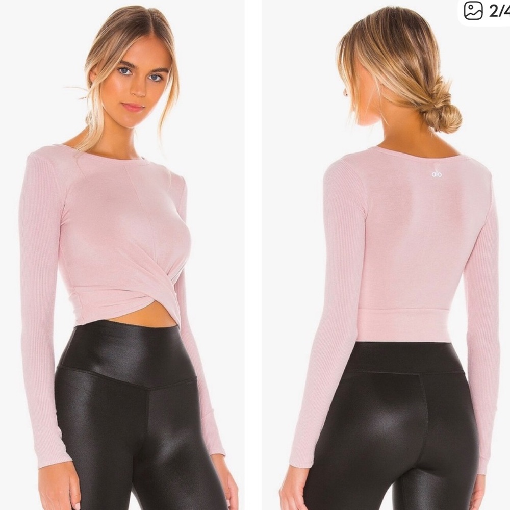 Alo Yoga Cover Twist Long Sleeve Crop Top